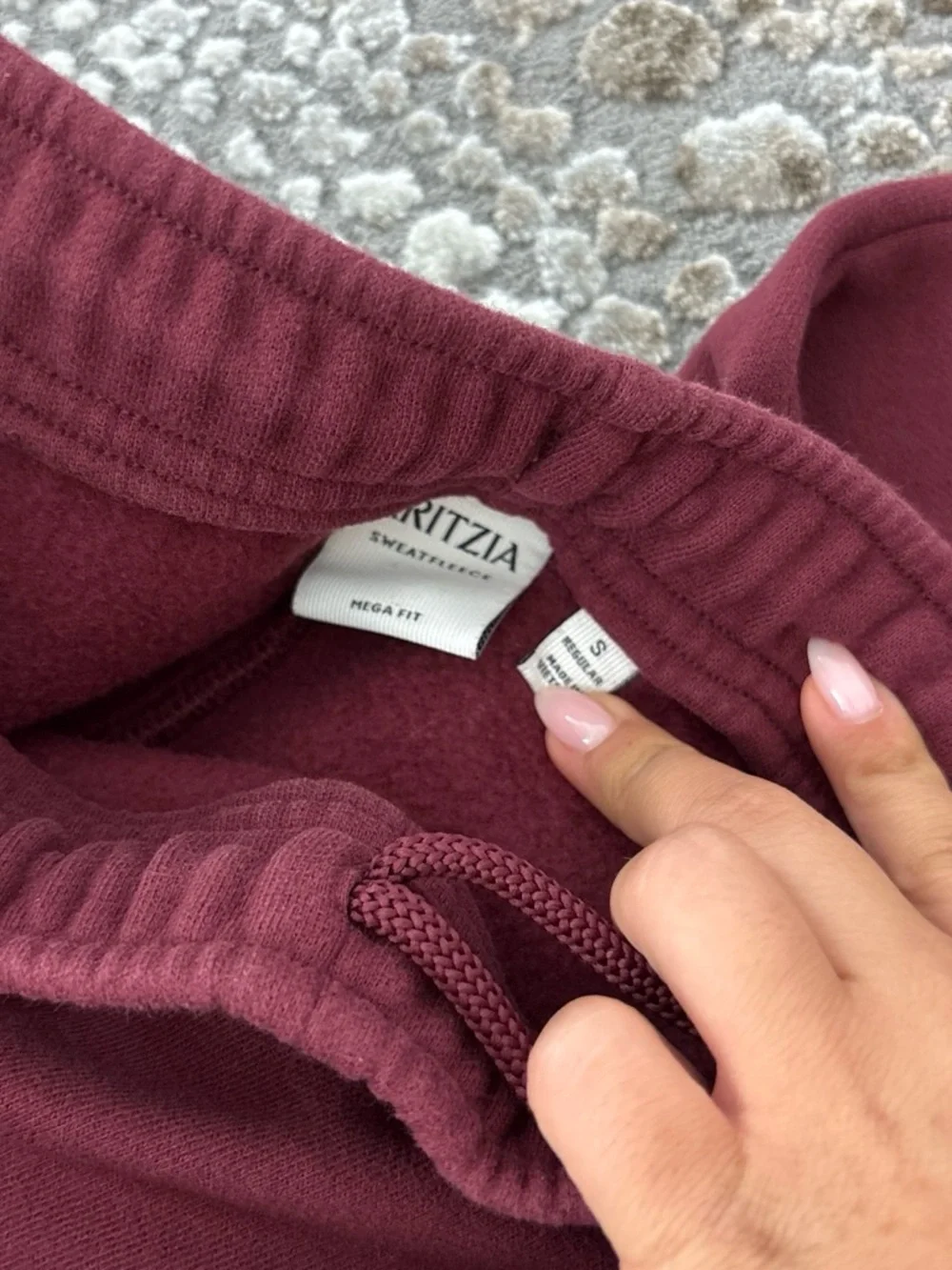 Aritzia Kids Maroon Fleece Joggers